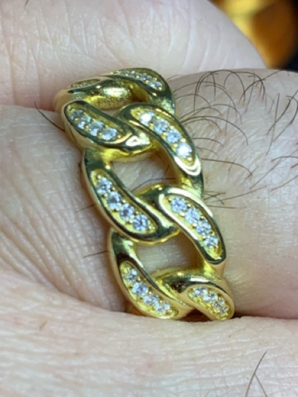 14k Gold layered -Cuban Link Ring with lab grown diamonds size 10 and 11